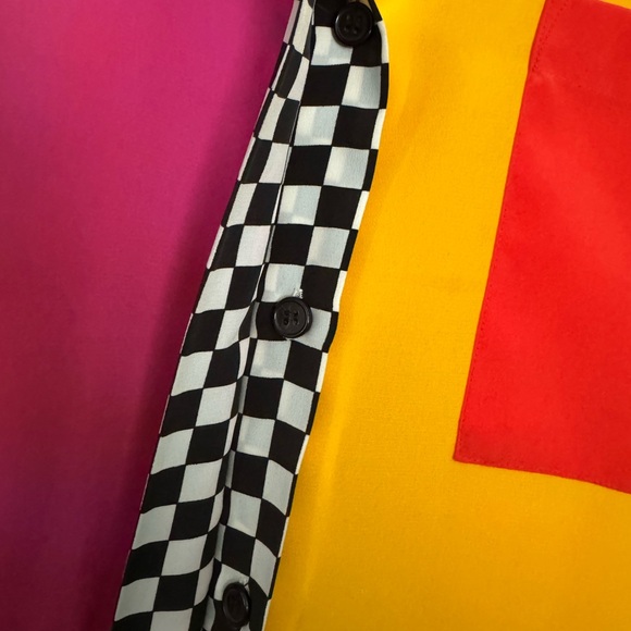 Authentic Vintage Colour Block Checkerboard Button Up - Picture 2 of 6